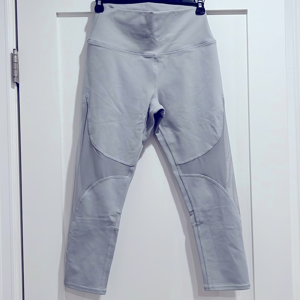 Grey Alo Yoga Pants with mesh cut outs!